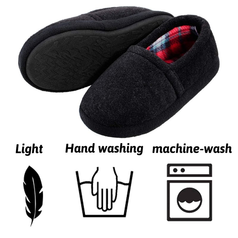 MIXIN Slippers for Big Kid Boys House Shoes Indoor Outdoor with Anti Slip Sole Black 2-3 M - Image 5